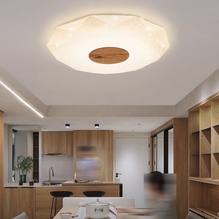 Bois Geometric Flush Ceiling Light Modern 1 Light Flush Ceiling Light Fixtures in Brown