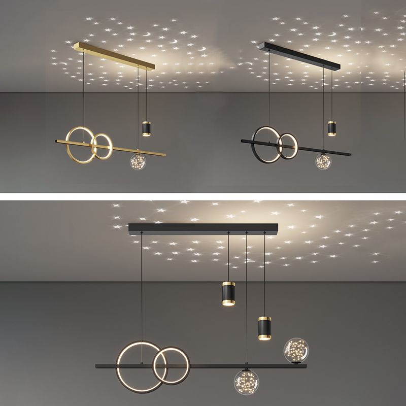 Simple Dining Chandelier Light Modern Style Metal Pendant Lamp Fixture for Dining Room