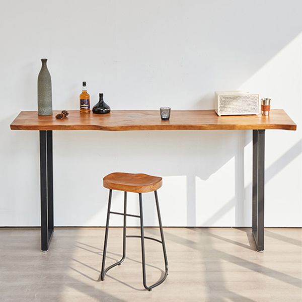 Luxury Rectangle Bar Table Set 1/2/4/5 Pieces Pine Wood Counter Table with Stools