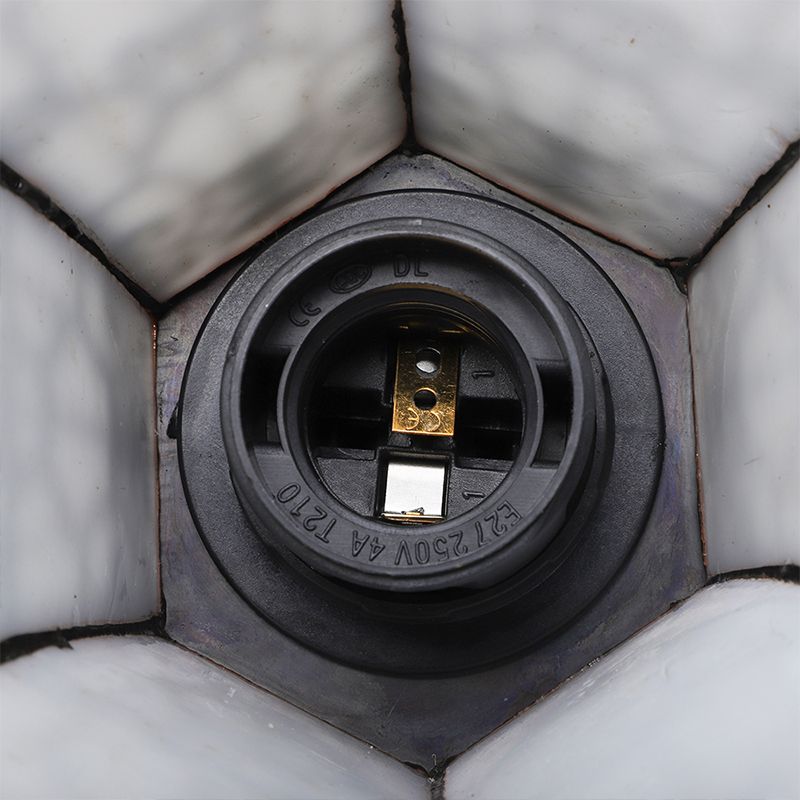 Art Glass Bell Wall Light with Carved Arm 1 Head Vintage Tiffany Wall Lamp in Black for Outdoor