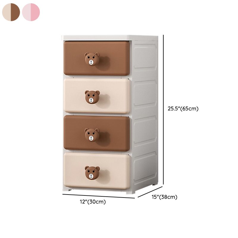 Contemporary Vertical Kids Furniture Plastic Nursery Dresser with 2/3/4/5/6/7 Drawers