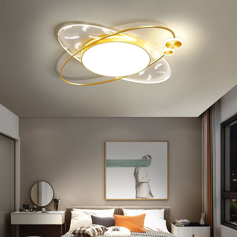 Luminaires de plafond encastrés modernes en acrylique, cercle encastré pour chambre à coucher