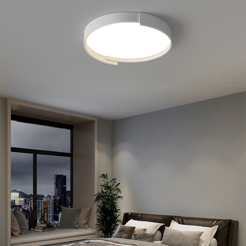 Lámpara de techo LED de hierro lacado, soporte empotrado circular acrílico de estilo creativo moderno para dormitorio