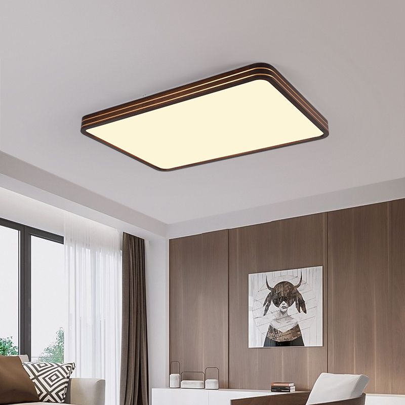 Geometry Shape Ceiling Lamp Modern Simple Style Wood 1 Light Flush Mount for Balcony Aisle