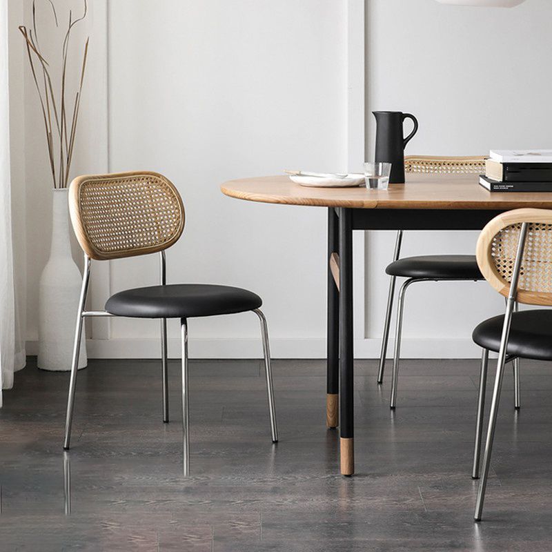 Modern Style PU Leather Side Chair Open Back Dining Side Chair for Dining Room