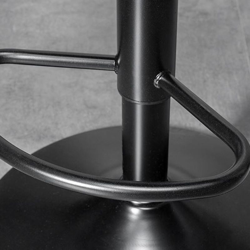 Leather Adjustable Height Stool Scandinavian Stool with Metal Base