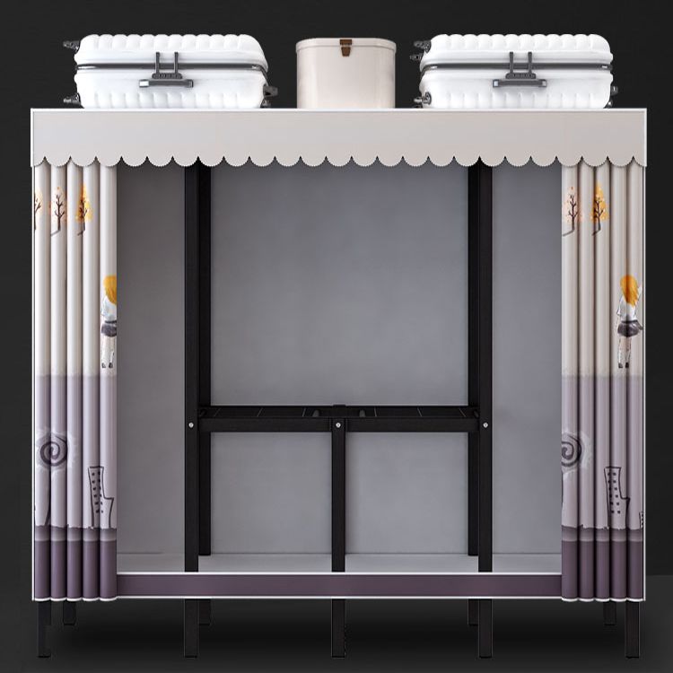 Industrial Wardrobe Armoire Black Storage Cabinet for Bedroom