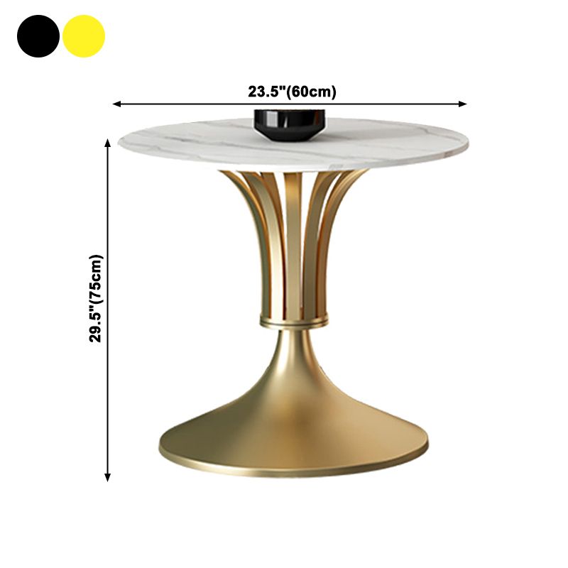 Mesa de comedor de piedra sinterizada Mesa base de un solo pedestal de lujo para comedor