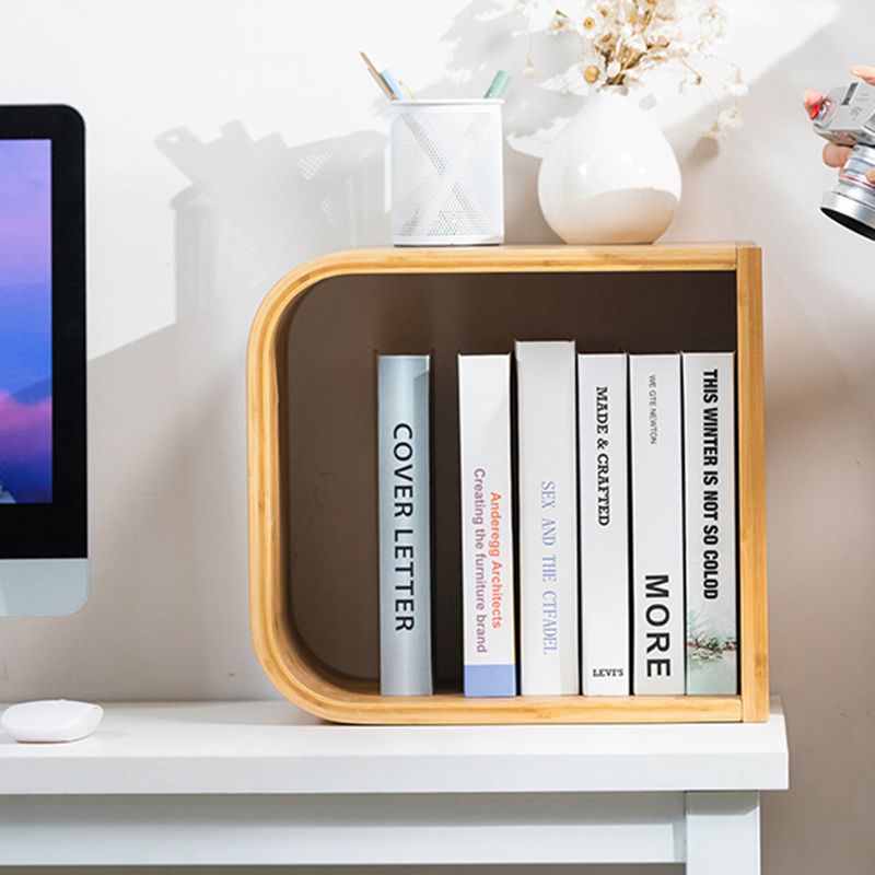Natural Geometric Bookcase Contemporary Open Back Bamboo Shelf