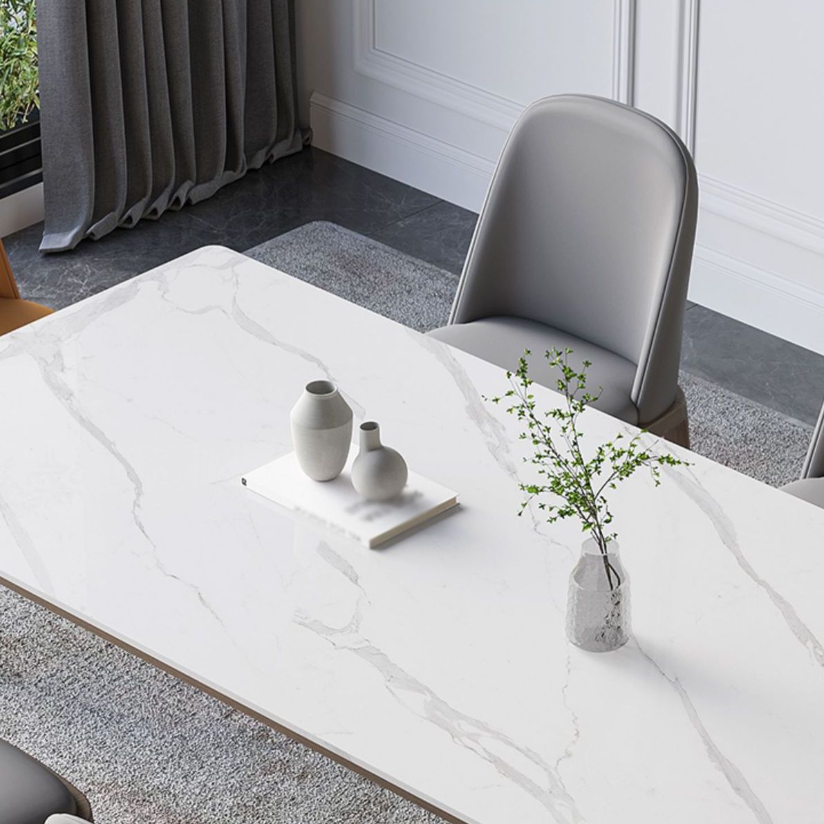 1/2/5/7 Pcs Sintered Stone Dining Room Set Table Furniture Set for Home