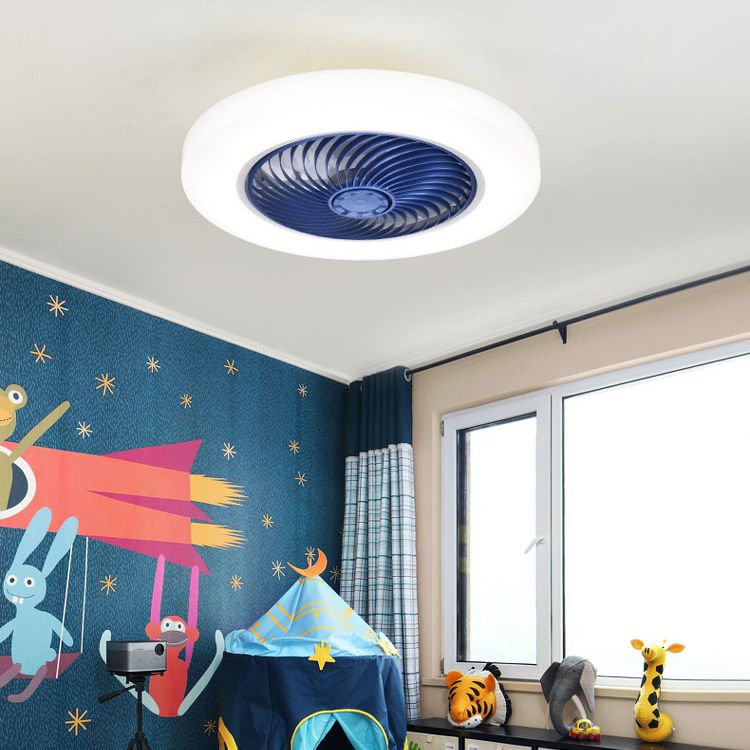 Kreisförmige Acryl -LED -Deckenlüfter minimalistisch halb flush montiertes Licht für Schlafzimmer