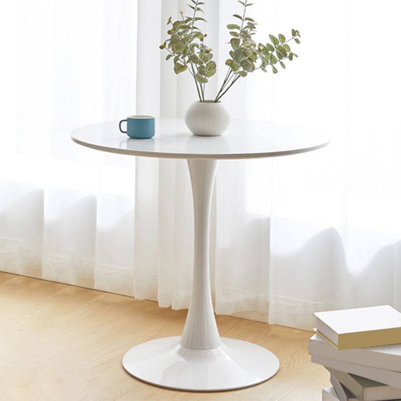 Simplicity Style Round Table Wood Dining Site Table with Tulip Base