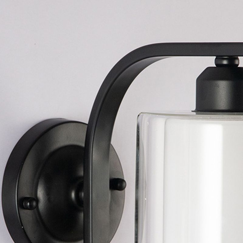 Modern Vanity Lighting Metal Wall Light Fixture in Black for Bathroom