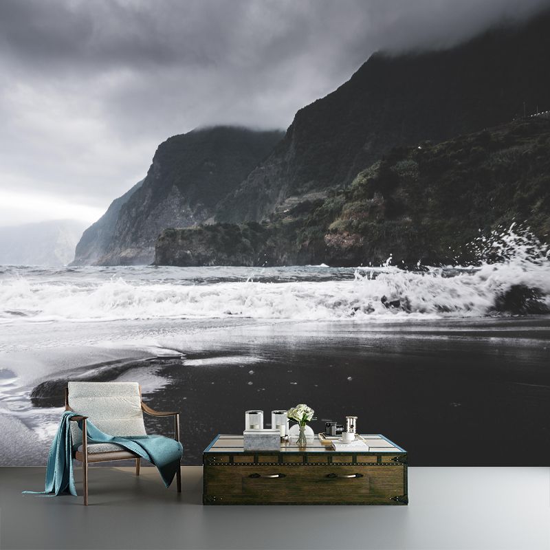 Boundless Sea Mural Horizontal Photography Modernism Wall Decor for Living Room