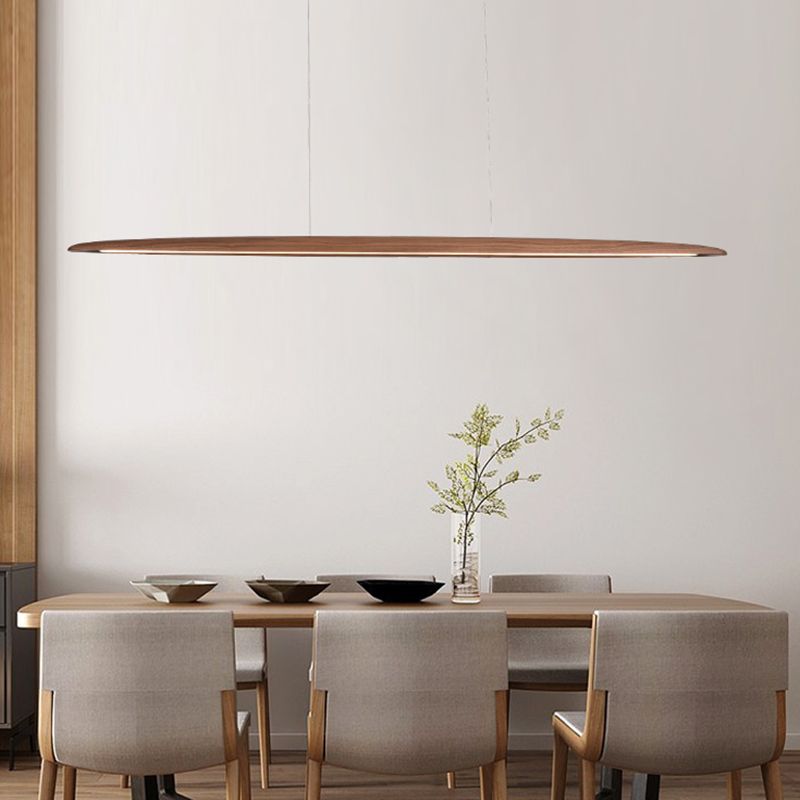 Iluminación moderna de la isla de la cocina Madera lineal 1 Luz de la isla de la luz