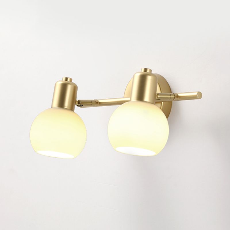 Minimalist Style Wall Mounted Light Fixture White Ball Wall Sconce Light with Glass Shade