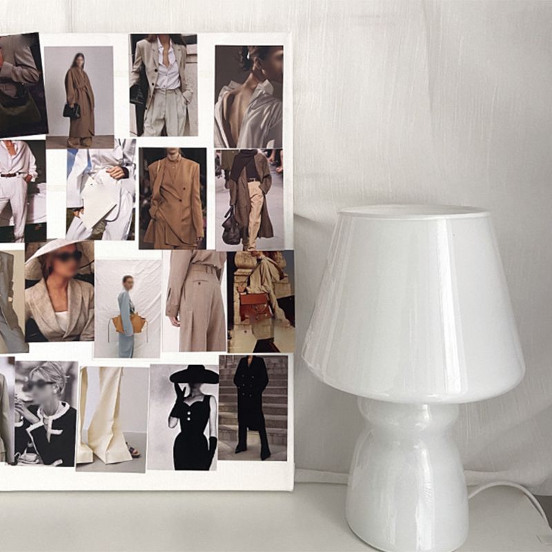 Nordic Style Torchiere Table Lamp Glass 1-Light Living Room Nightstand Light