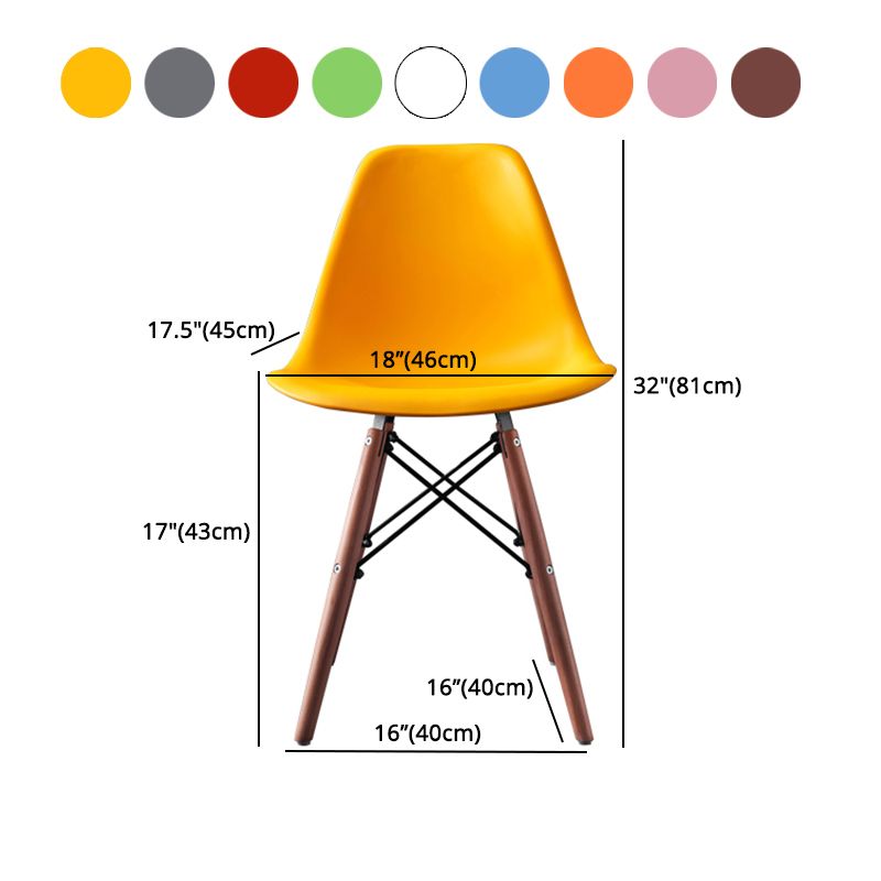 Scandinavian Wood Kitchen Dining Room Chair Open Back Side Chair