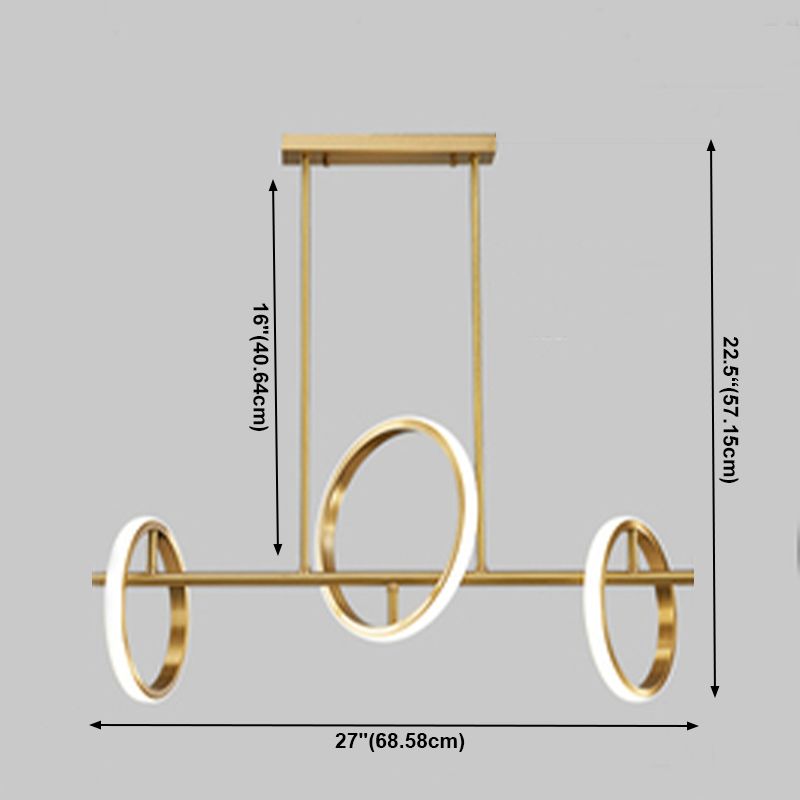 Circle Chandelier Light Fixtures Contemporary Metal Pendant Lights for Kitchen Island