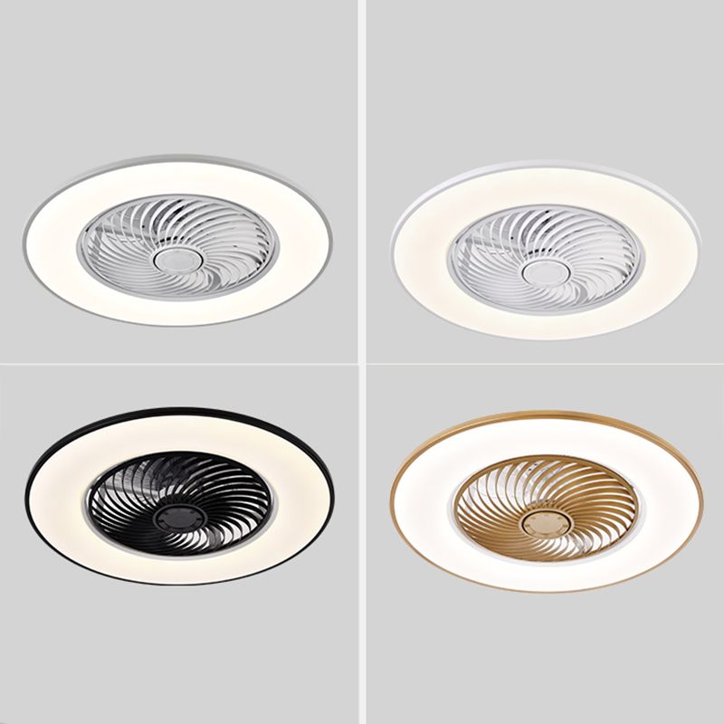 Acrylkreis -LED -Deckenventilatoren im modernen prägnanten Stil Schmiedeeisen Deckenelement für Schlafzimmer