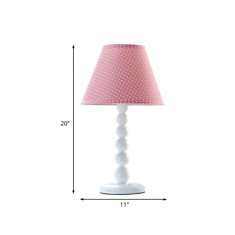 Pink Barrel Shape Desk Light moderne 1 tête de tête de table de chambre à coucher lampe avec teinte en tissu
