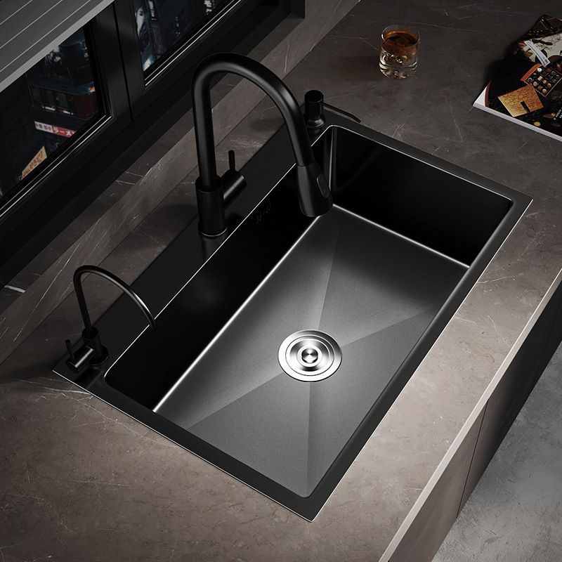 Stainless Steel Kitchen Sink Drop-In Install Kitchen Sink in Black