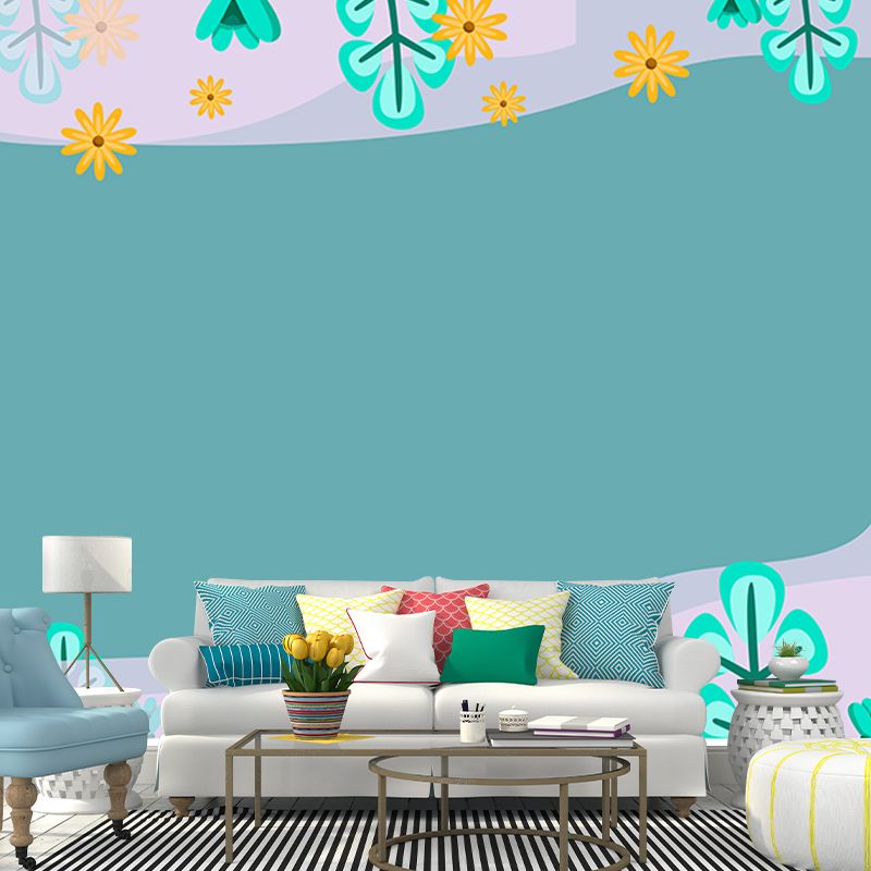 Sleeping Room Wall Mural Tropical Plants Decorative Eco-friendly Wall Covering