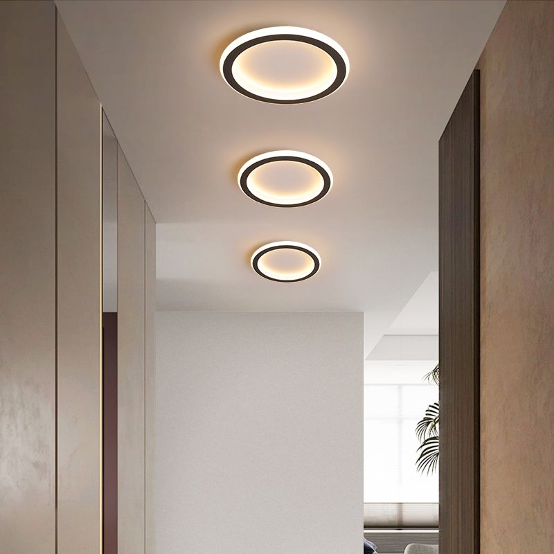 Geometric LED Close to Ceiling Fixtures with Acrylic Shade for Bedroom