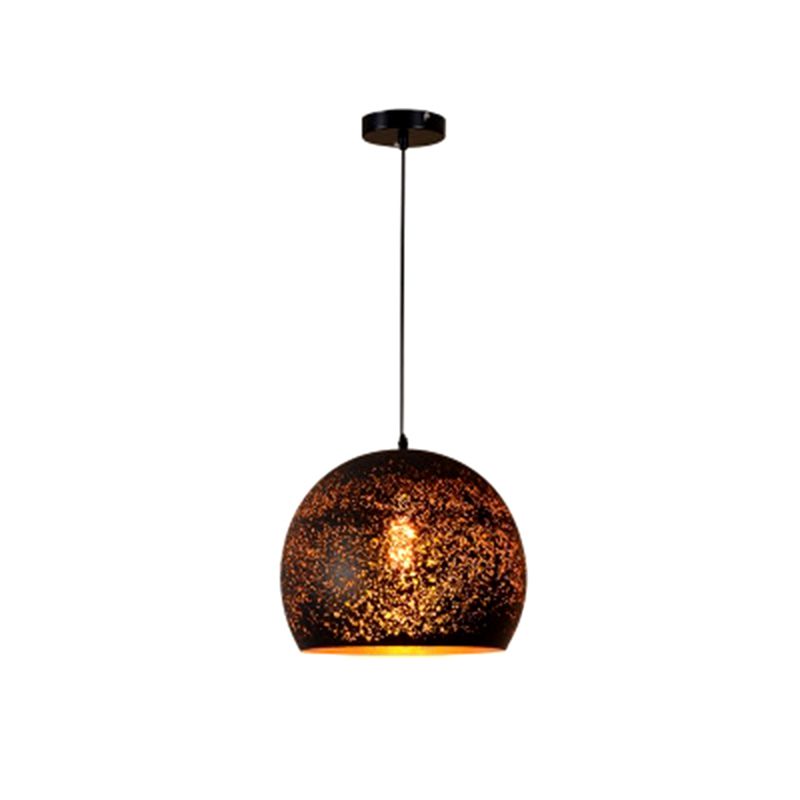 Moderne minimalistische hängende leichte, metallische Einzel-Fulb-Hängependelleuchte in Schwarz