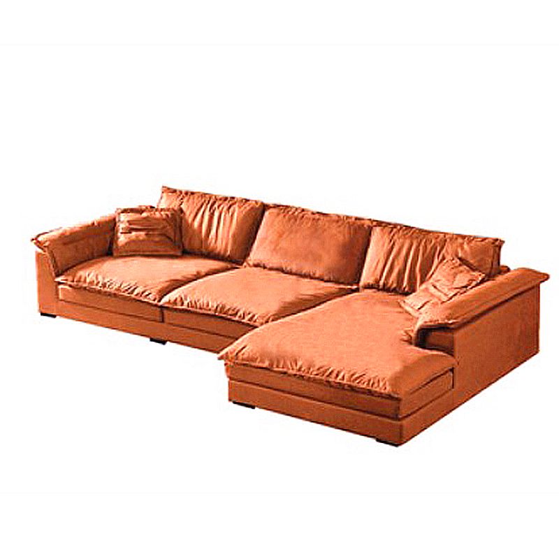 Fabric Pillow Top Arm Sectional Sofa 25.6"High Removable Cushions Sofa with Slipcover