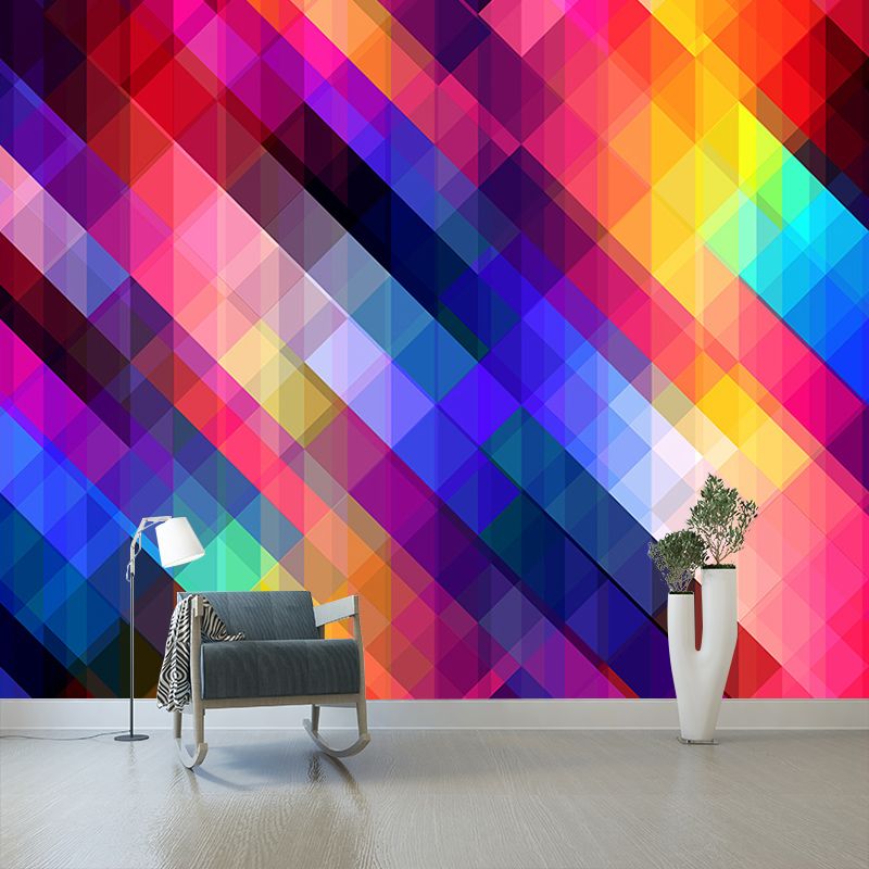 Contemporary Geometric Wallpaper Illustration Stain Resistant Wall Mural