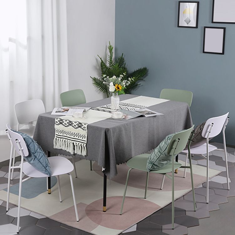 Industrial Dining Armless Chairs Plastic Open Back Side Chair with Metal Legs