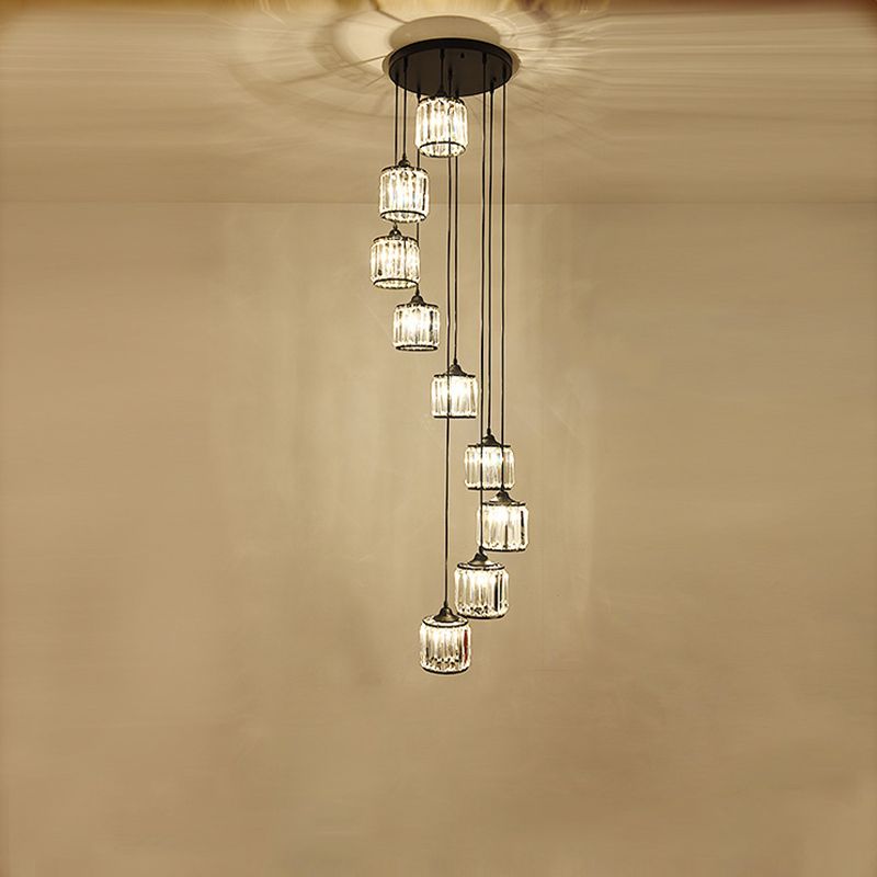 Tamburo cramello cristallo crystal a sospensione canotta rustica sala da pranzo in basso in nero