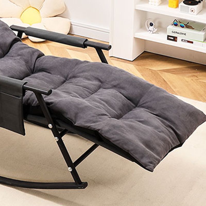 Modern Cotton Rocking Chair Reclining with Pillow for Living Room