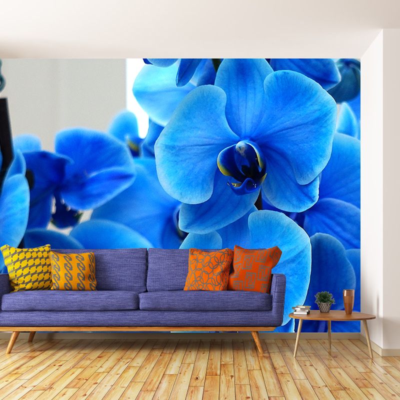 Modern Girl Room Decoration Orchid Mural Wallpaper, Custom Size Available