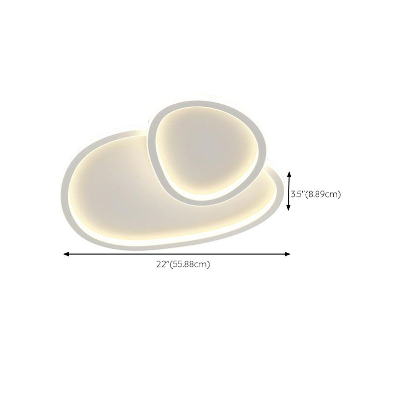 White Modern Flush Mount Lighting Unique LED Ceiling Light for Living Room