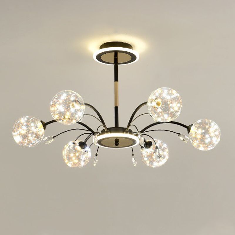 Zeitgenössisches Glas Anhänger leichte kugelförmige hängende Lichtkit für Wohnzimmer