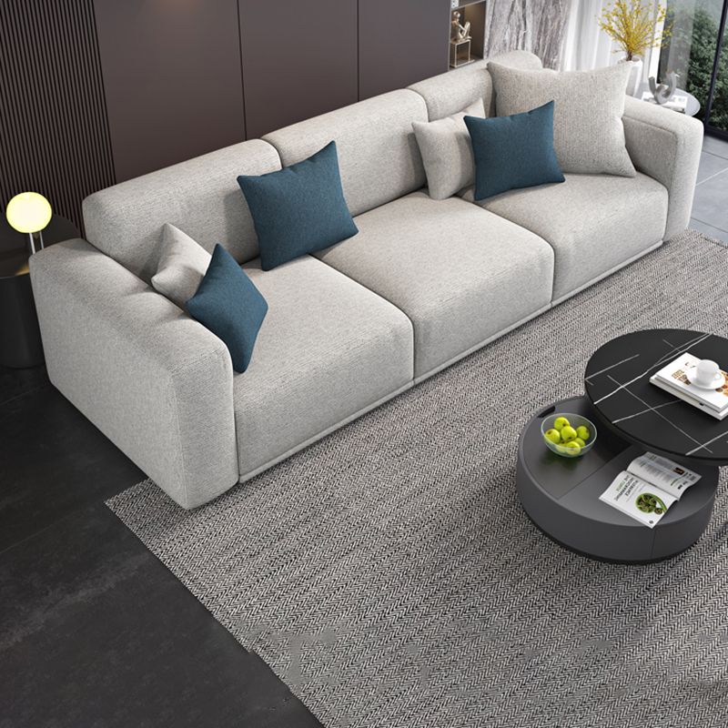Modern Square Arm Standard Sofa Solid Wood Settee for Living Room
