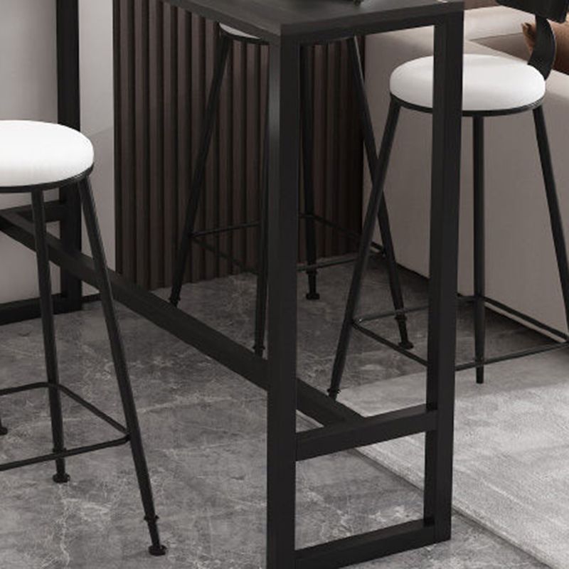 Sintered Stone Bistro Bar Table Footrest Metal Base Bar Table for Living Room