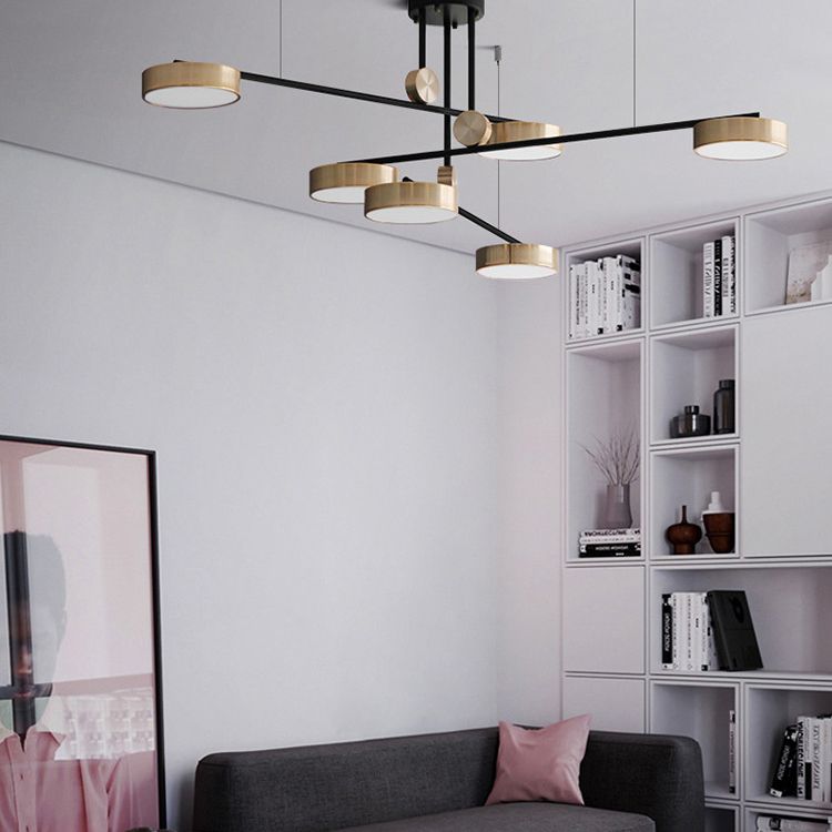 Gold Metall Pendelleuchte Licht aus der Mitte des Jahrhunderts modern