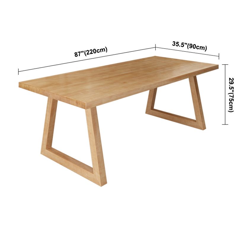 Dennen vaste houten rechthoek tafel moderne eettafel in de natuur met dubbel voetstuk