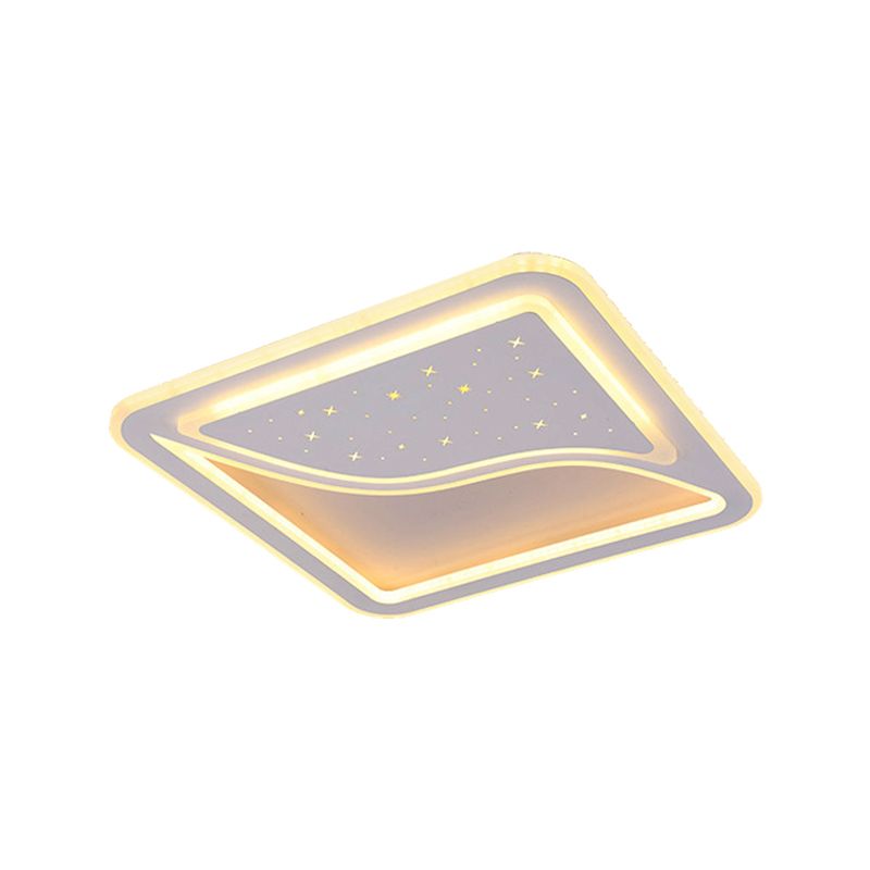 Luz empotrada súper delgada blanca de 19"/35.5" Luz empotrada LED metálica contemporánea para interiores en blanco cálido/blanco