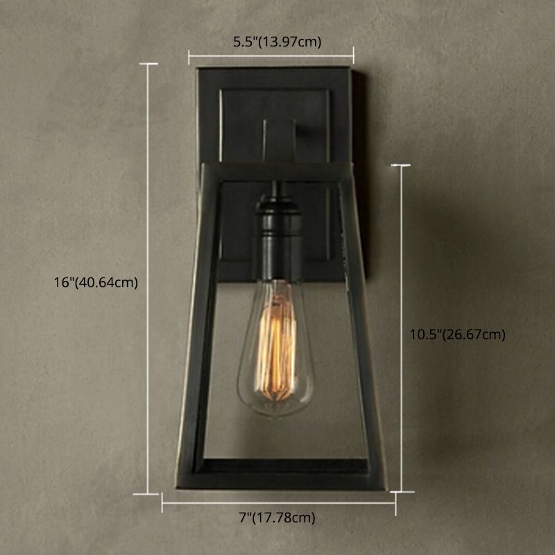 Trapezoid Wall Mounted Light Fixture Wall Light Lamp Sconce Glass 1-Light Lighting Sconce in Black