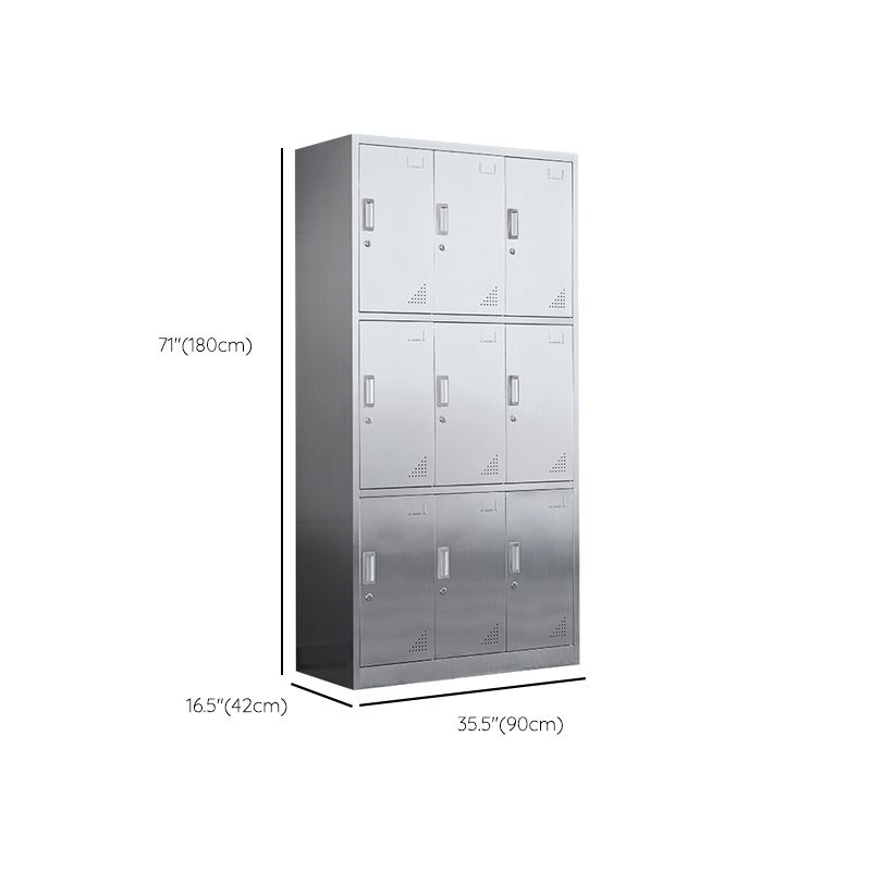 Modern Hinged Door Storage Cabinet Chrome Metal Armoire for Bathroom