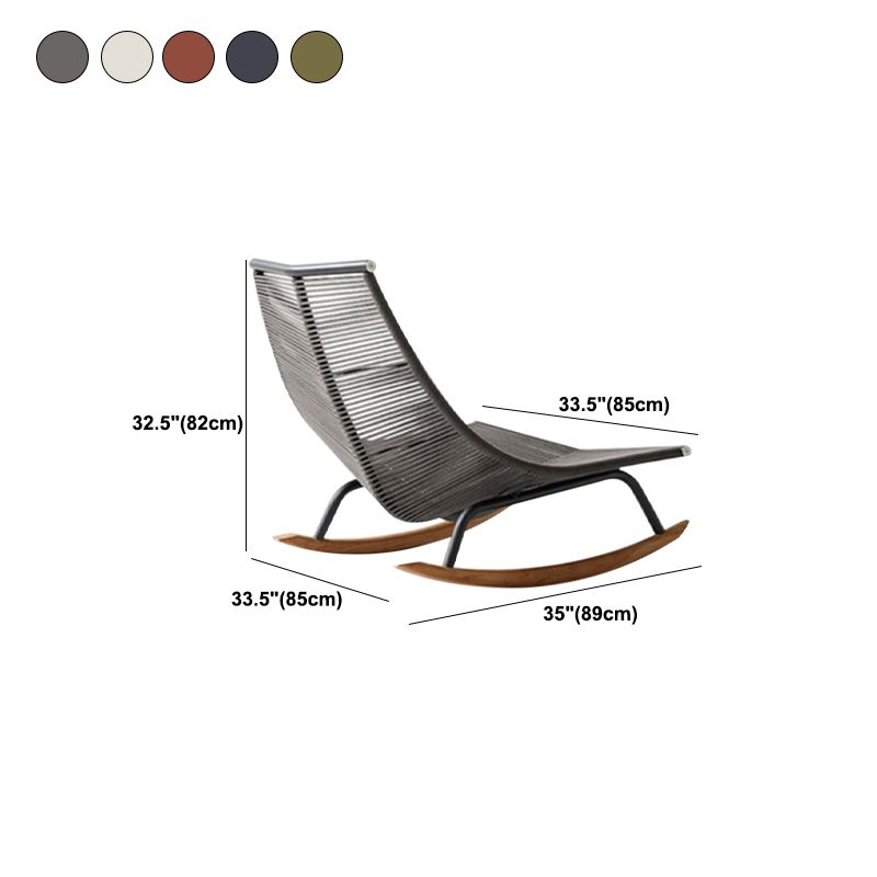 Modern Style Rocking Chair Metal Frame Wicker Spindle Rocker Chair with Light Legs