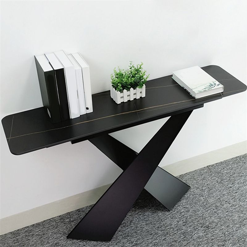 15" Wide Contemporary Console Table Stone Rectangle Console Accent Table