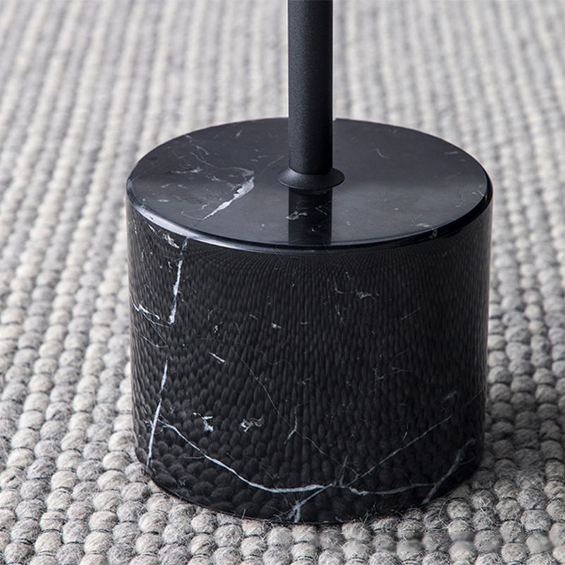 Modern Round Pedestal Side Table Metal and Marble Side End Table
