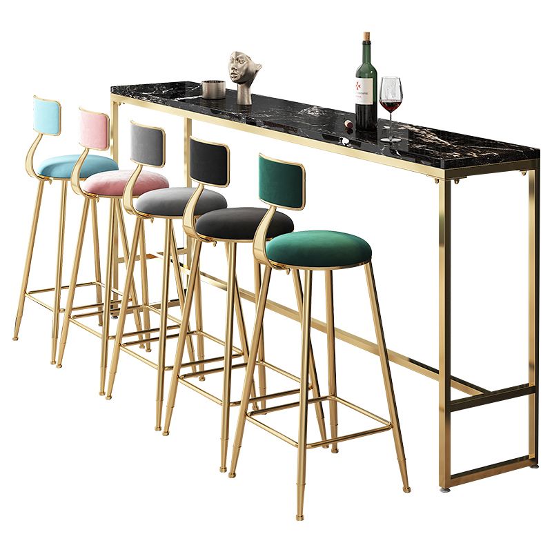 Marble Rectangle Counter Height Dining Table Indoor Footrest Pub Height Dining Table