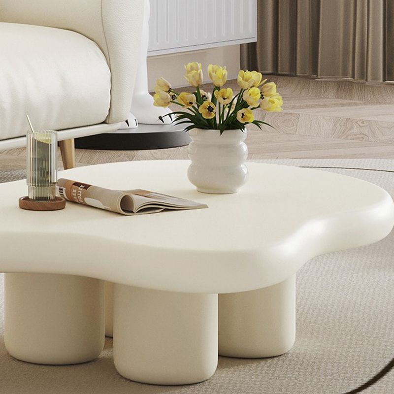 4 Legs Cloud Shaped Coffee Table Solid Wood 1 Single Cocktail Table