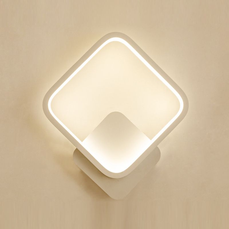 Metal Modern Wall Sconce Geometric Shape Wall Light with Acrylic Shade for Bedroom